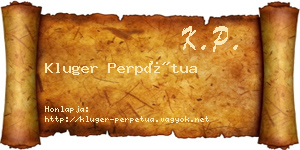 Kluger Perpétua névjegykártya